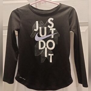 Black Nike Long sleeve Athletic Toddler T-shirt